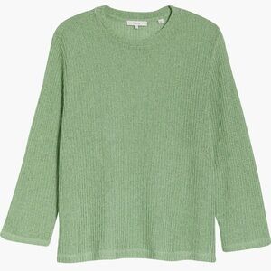 NWT Vince Knit Semi-Sheer Crewneck Sweater Top, Pistachio Green, Women’s Plus 1X